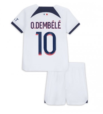 Maillot de foot Paris Saint-Germain Ousmane Dembele #10 Extérieur enfant 2023-24 Manches Courte (+ pantalon court)